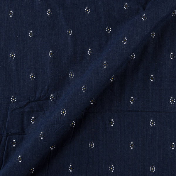 Cotton Jacquard Butti Midnight Blue Colour Washed Fabric Online 9359AFR