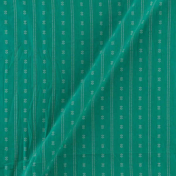 Cotton Jacquard Butti with Kantha Stripes Rama Green Colour Fabric Online 9359AGK4