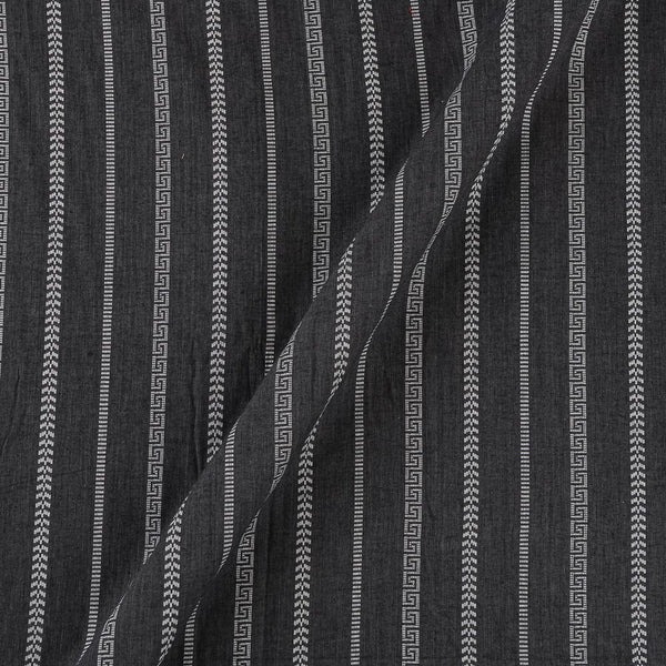 Cotton Jacquard Stripes Grey X Black Cross Tone Fabric Online 9359AGR2