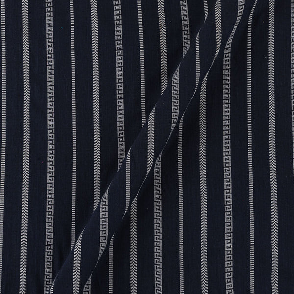 Cotton Jacquard Stripes Teal X Black Cross Tone Fabric Online 9359AGR3