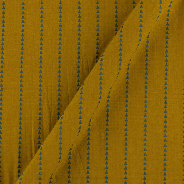 Cotton Jacquard Geometric Stripes Mustard Brown Colour 43 Inches Width Fabric