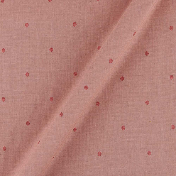 Buy Cotton Jacquard Butta with One Side Plain Border Pale Peach Colour Fabric Online 9359AHD4