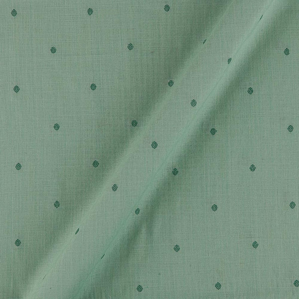 Buy Cotton Jacquard Butta with One Side Plain Border Laurel Green Colour Fabric Online 9359AHD8