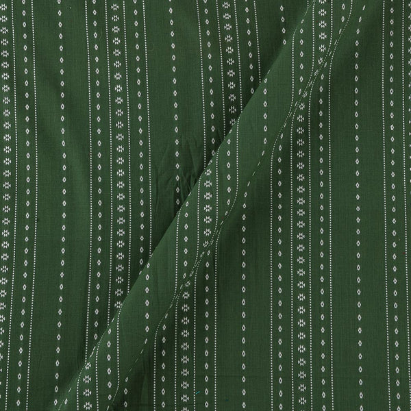 Cotton Jacquard All Over Border Design Stripes Pattern Forest Green Colour Fabric Online 9359AHL2