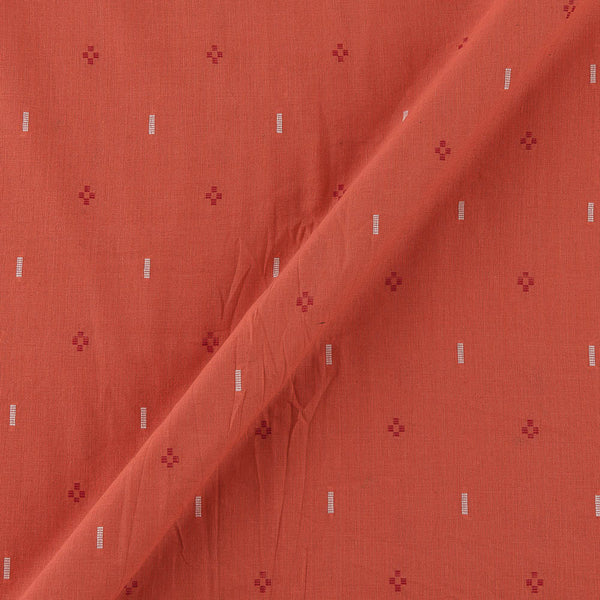 Cotton Jacquard Butta Peach Orange Colour Fabric Online 9359AID2