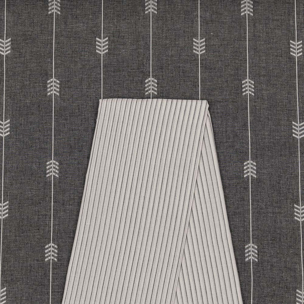 Two Pc Set Of Cotton Jacquard Butti & Slub Cotton Stripes Fabric Unstitched Two Piece Dress Material [2.5 Mtr Each]