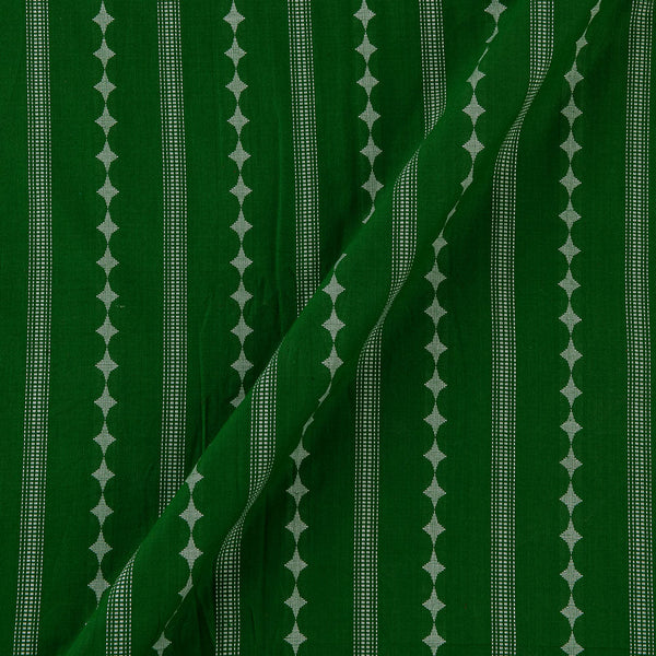 Cotton All Over Jacquard Border Dark Green Colour Fabric Online 9359AIJ1