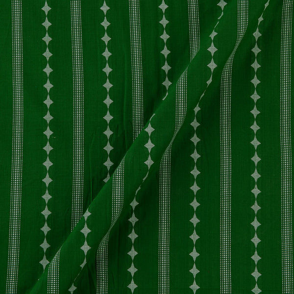Cotton All Over Jacquard Border Dark Green Colour Fabric Online 9359AIJ1