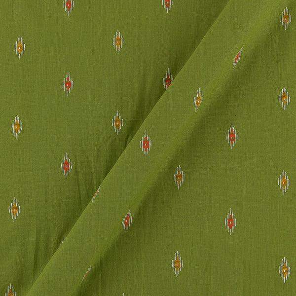 Cotton Jacquard Butti Parrot Green Colour 43 Inches Width Washed Fabric