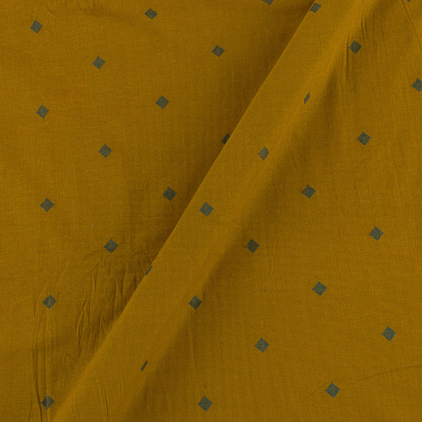 Cotton Jacquard Butti Mustard Brown Colour Washed Fabric