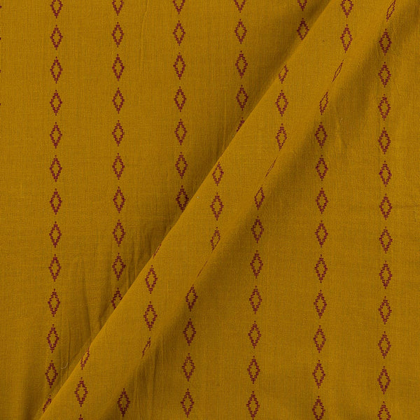 Cotton Jacquard Butti Mustard Colour 43 Inches Width Washed Fabric
