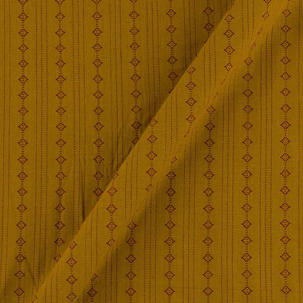 Cotton Jacquard Mustard Colour All Over Border Design Stripes Pattern 42 Inches Width Fabric