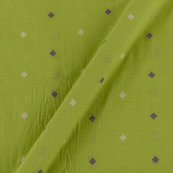 Cotton Jacquard Butti Parrot Green Colour 43 Inches Width Washed Fabric