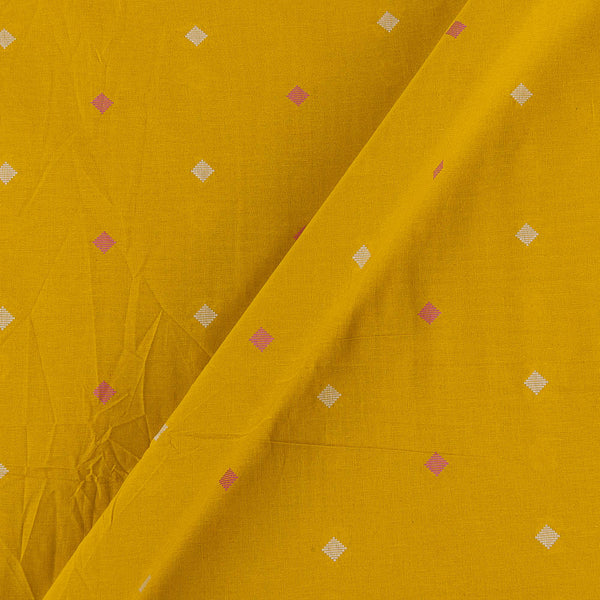Cotton Jacquard Butti Mustard Yellow Colour 43 Inches Width Washed Fabric cut of 0.50 Meter