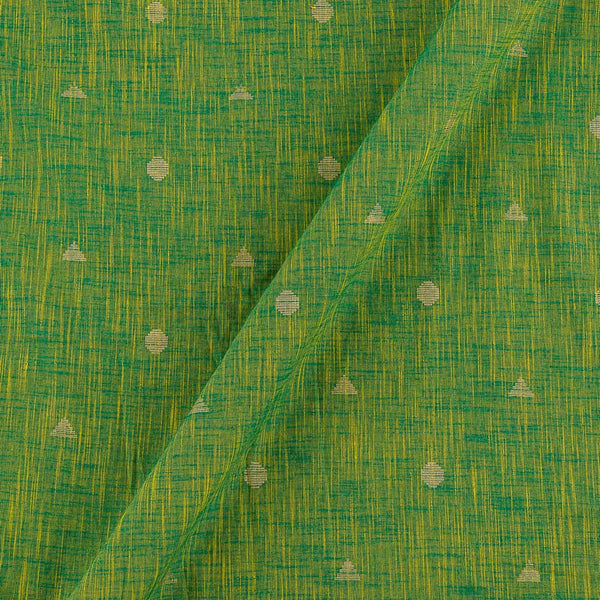 Slub Cotton Jacquard Butta Lime Green X Green Cross Tone 42 Inches Width Washed Fabric