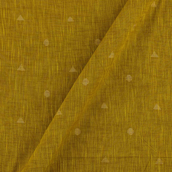 Slub Cotton Jacquard Butta Mustard Gold Colour 42 Inches Width Washed Fabric