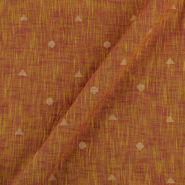 Slub Cotton Jacquard Butta Mustard X Magenta Cross Tone 42 Inches Width Washed Fabric