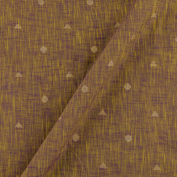 Slub Cotton Jacquard Butta Olive X Purple Wine Cross Tone 42 Inches Width Washed Fabric