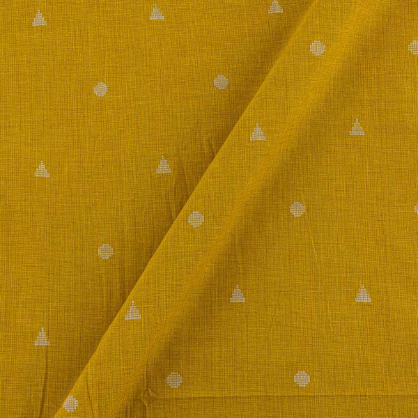 Cotton Two Ply Jacquard Butta Mustard Yellow Colour 42 Inches Width Washed Fabric Cut Of 0.50 Meter