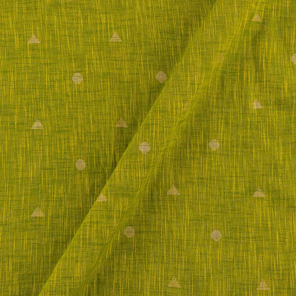 Slub Cotton Jacquard Butta Acid Green Colour 42 Inches Width Washed Fabric