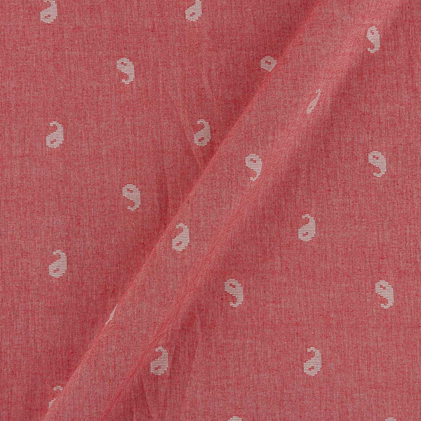 Buy Cotton Jacquard Butti Coral X White Cross Tone Washed Fabric Online 9359AJG1