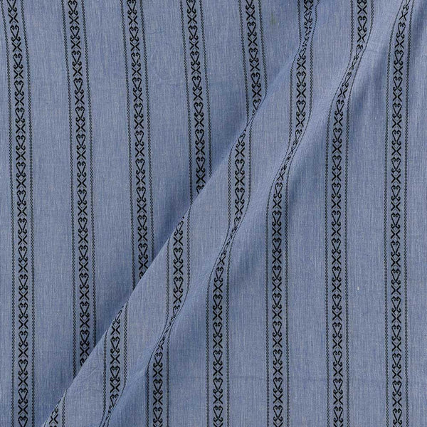 Buy Cotton Jacquard All over Border Purple Blue Colour Washed Fabric Online 9359AJM4