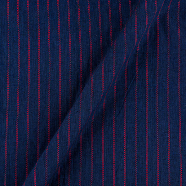 Buy Cotton Jacquard All over Border Dark Blue X Black Cross Tone Washed Fabric Online 9359AJN1