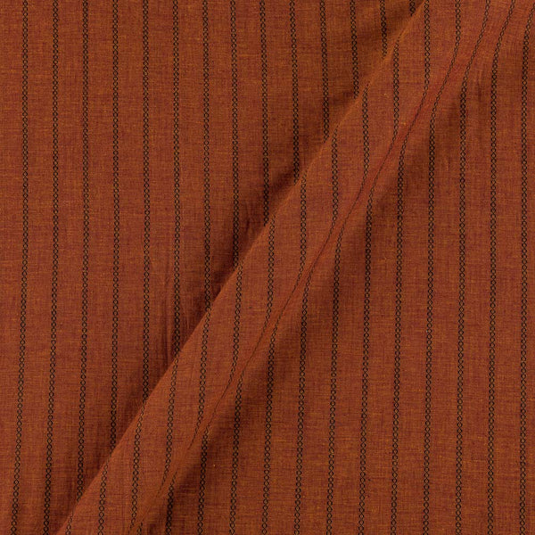 Buy Cotton Jacquard All over Border Brick Orange Colour Washed Fabric Online 9359AJN2