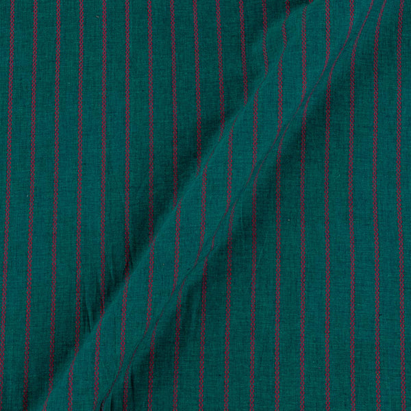 Buy Cotton Jacquard All over Border Emerald Green X Black Cross Tone Washed Fabric Online 9359AJN4