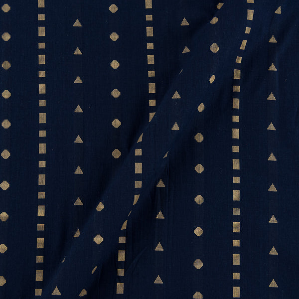 Buy Cotton Jacquard All over Border Dark Blue X Black Cross Tone Washed Fabric Online 9359AJO2