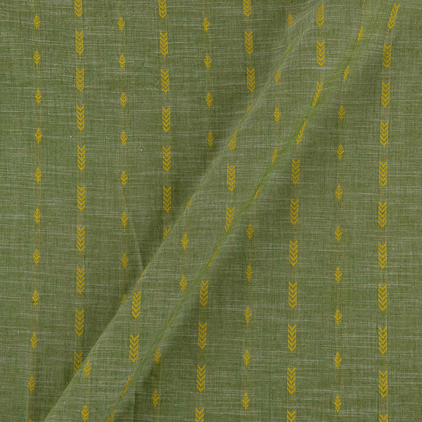 Buy Cotton Jacquard Butti  Green X White Cross Tone Washed Fabric Online 9359AJP4