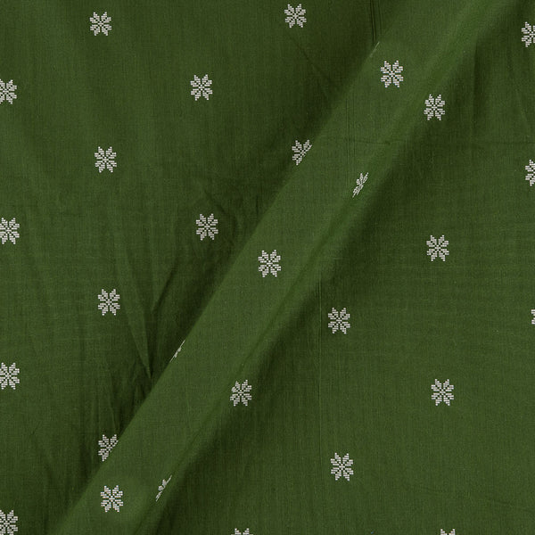 Buy Cotton Jacquard Butti Leaves Green Colour Fabric Online 9359AJX4