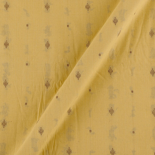 Cotton Jacquard Butti with Two Side Plain Border Banana Yellow Colour Fabric Online 9359AKD1