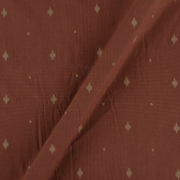 Cotton Jacquard Butti with Two Side Plain Border Brick Colour Fabric Online 9359AKD3