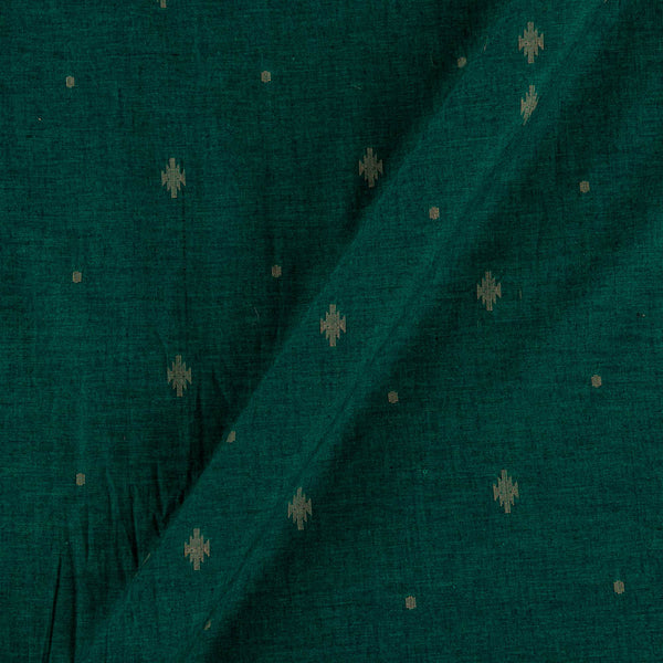 Cotton Jacquard Butti with Two Side Plain Border Emerald Green X Black Cross Tone Fabric Online 9359AKD4