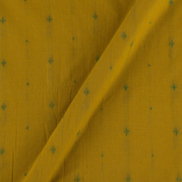 Cotton Jacquard Butti with Two Side Plain Border Mustard Colour Fabric Online 9359AKD5