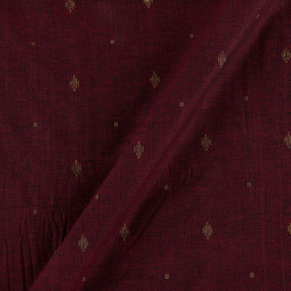 Cotton Jacquard Butti with Two Side Plain Border 43 Inches Width Maroon X Black Cross Tone Fabric