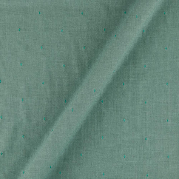Buy Cotton Jacquard Butti with One Side Plain Border Dusty Aqua Colour Fabric Online 9359KD19