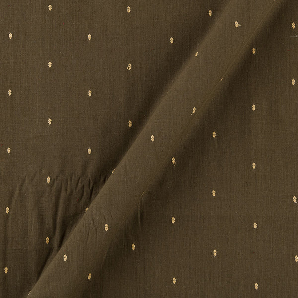 Buy Cotton Olive Green Colour Jacquard Butti Fabric Online 9359KH