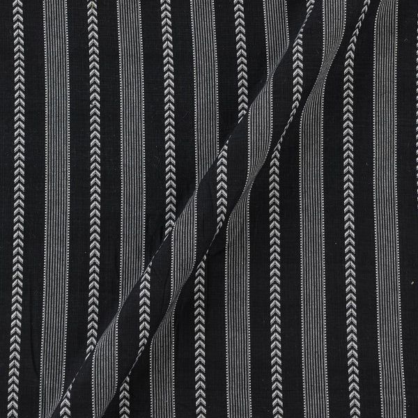 Buy Cotton Jacquard Stripes Black Colour Fabric Online 9359MI4