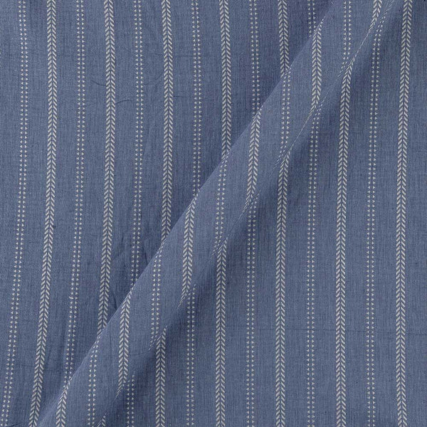 Cotton Jacquard Stripes Cadet Blue Colour Fabric Online 9359XD8