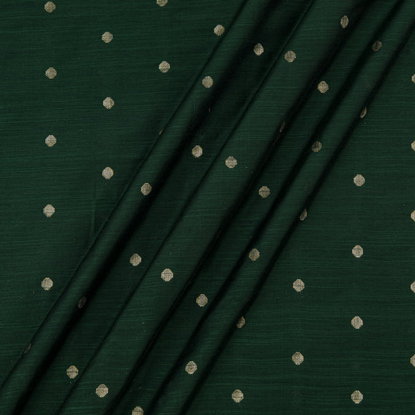 Buy Spun Dupion Dark Green X Black Cross Tone Golden Butta Fabric Online 9363BJ2