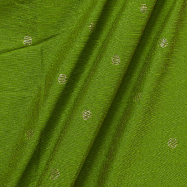 Spun Dupion Green X Red Cross Tone Golden Butta Fabric Cut Of 0.60 Meter