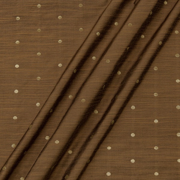 Spun Dupion Ginger Brown Colour Golden Butta Fabric Online 9363ER