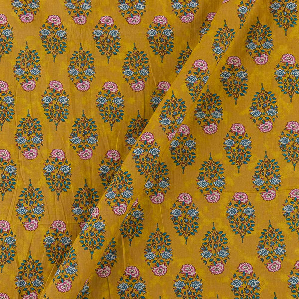 Soft Cotton Mustard Colour Floral Print Fabric Online 9367AM2