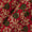 Soft Cotton Poppy Red Colour Leaves Print Fabric Online 9367AP2