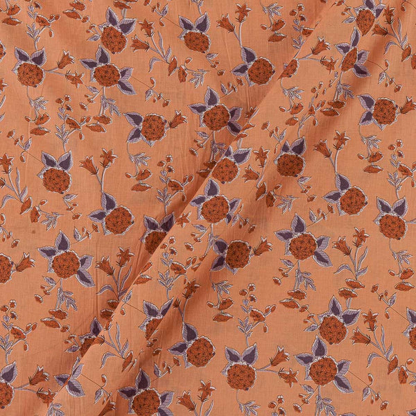 Soft Cotton Peach Orange Colour Jaal Print Fabric Online 9367AQ2