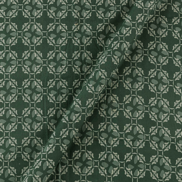 Soft Cotton Stone Green Colour Batik Inspired Geometric Print Fabric Online 9367M2