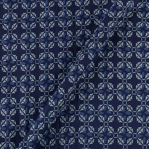 Soft Cotton Indigo Colour Batik Inspired Geometric Print Fabric Online 9367M3