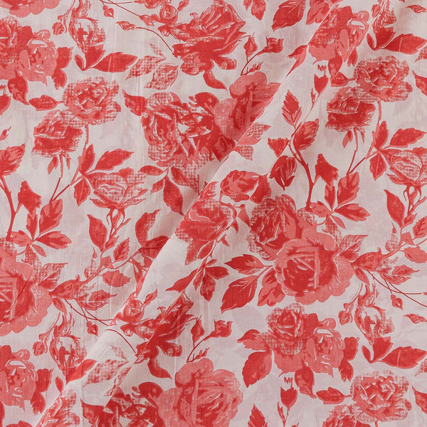 Soft Cotton White Colour Floral Jaal Print Fabric Online 9367V1